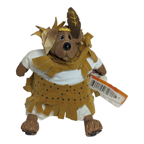 Russ Berrie Critter Factory Thanksgiving Native American Sitting Bear Brand New - Picture 1 of 6